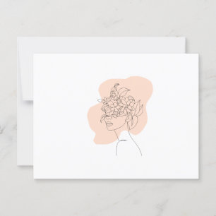 Postale Une jolie dame d'inspiration bohème sur une carte 