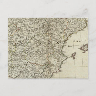 Postale Une nouvelle carte des royaumes d'Espagne et du Po