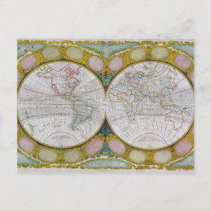 Postale Une nouvelle carte du monde, 1770-1797