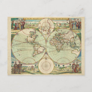Postale Une nouvelle carte du monde - Atlas