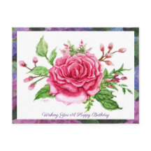 Une rose est une carte de vœux rose