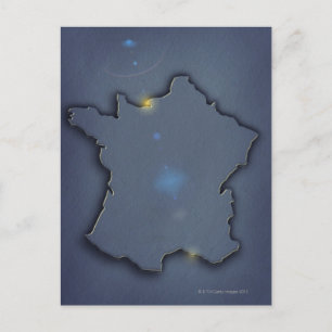 Postale Une simple carte bleue montrant la forme du contou