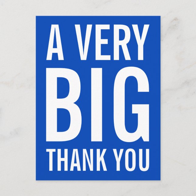 Postale Une très grande carte bleue Merci (Devant)