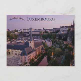 Postale Une vue de la ville de Luxembourg sur une carte po