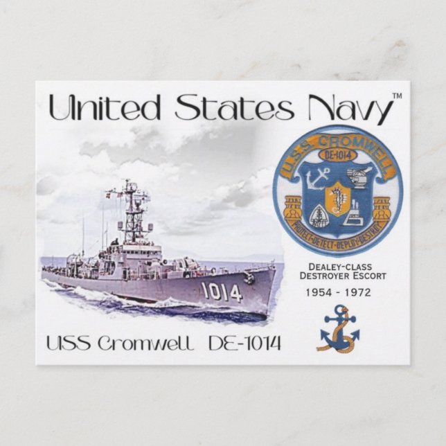 POSTALE USS CROMWELL DE-1014 DESTROYER ESCORT - CARTE POST (Devant)
