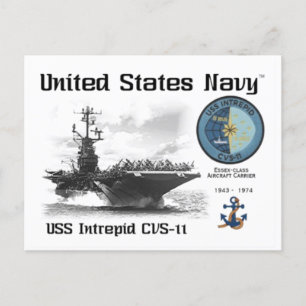 Postale USS INTREPID CVS-11 TRANSPORTEUR D'AÉRONEF - Carte