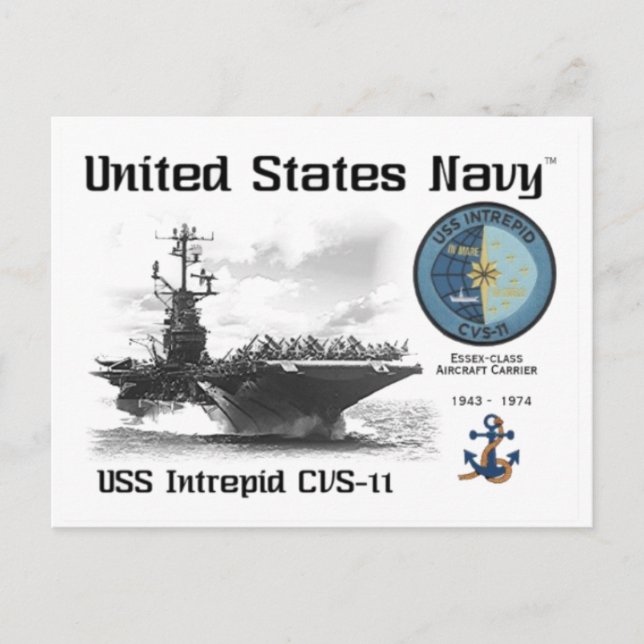 Postale USS INTREPID CVS-11 TRANSPORTEUR D'AÉRONEF - Carte (Devant)