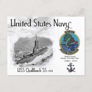 POSTALE USS USS QUILLBACK SS-424 SOUS-MARINE - CARTE POSTA