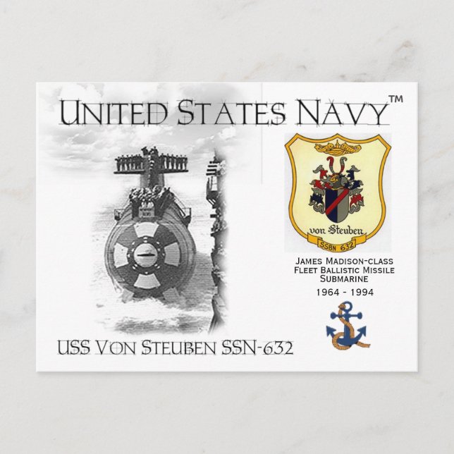 POSTALE USS VON STEUBEN SSN-632 SOUS-MARINE - CARTE POSTAL (Devant)