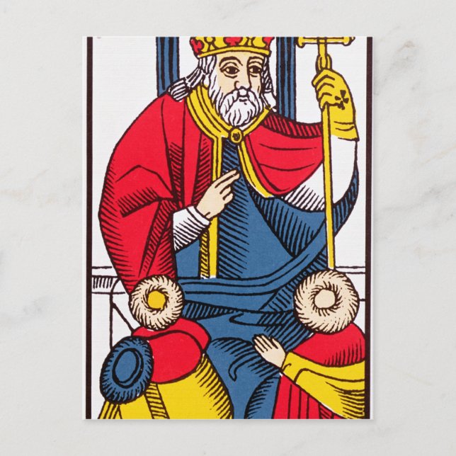 Postale V Le Pape, carte Tarot (Devant)