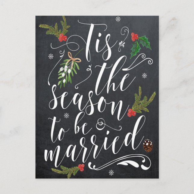 Postale vacances d'hiver cette saison mariage rsvp carte p (Devant)