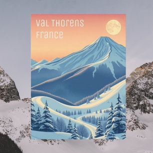 Postale Val Thorens France vacances ski moderne Carte post