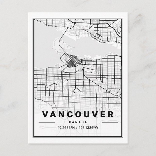 Postale Vancouver (Colombie-Britannique) Carte des villes  (Devant)