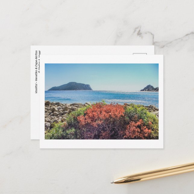 Postale Vasilitsi - Venetiko et cap Akritas - Carte postal (Devant/Arrière en situation)