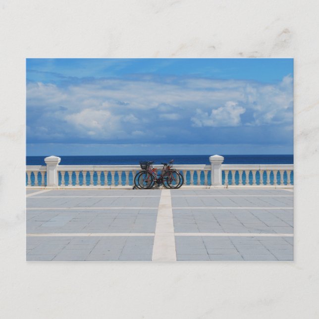Postale Vélos sur la mer Cantabrique en Espagne carte post (Devant)