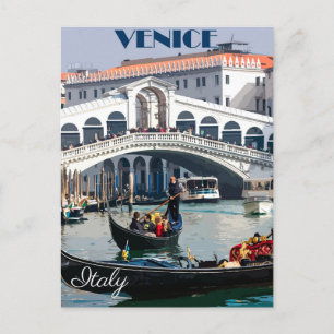 Postale Venise, Italie Gondola Boat Vintage voyage Carte p