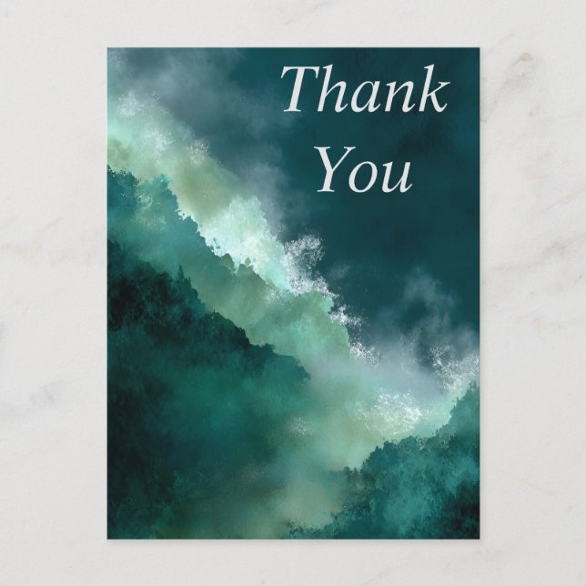 Postale Vert foncé Turquoise Abstrait Carte de remerciemen (Devant)