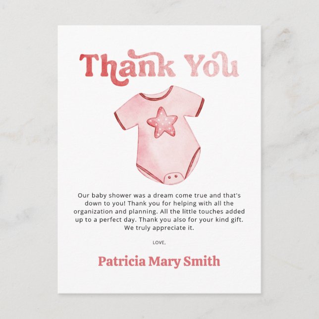 Postale Vêtements de bébé Baby shower rose fille Carte de  (Devant)