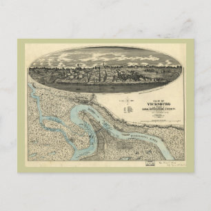 Postale Vicksburg Mississippi 1863 Carte panoramique antiq