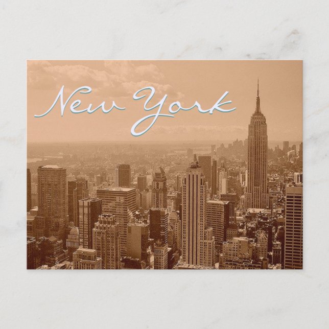 Postale Vieux New York City Photographie & Script carte po (Devant)