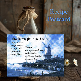 Postale Vieux Pancake Recette Carte Néerlandaise