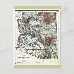 Postale Vieux territoire 1887 de carte de l'Arizona