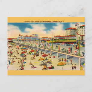 Postale Vintage Beach et Boardwalk Ocean City Carte postal