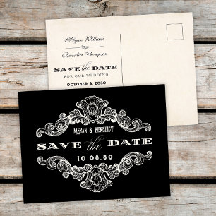 Postale Vintage calligraphie gothique mariage Carte postal