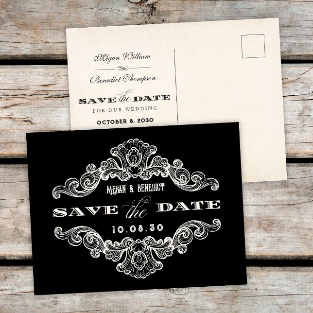 Postale Vintage calligraphie gothique mariage Carte postal (Créateur téléchargé)