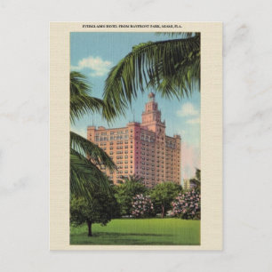 Postale Vintage Everglades Hotel Miami Florida Carte posta