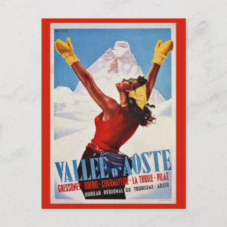 Postale Vintage hiver rétro Alpes italiennes Voyage Carte 