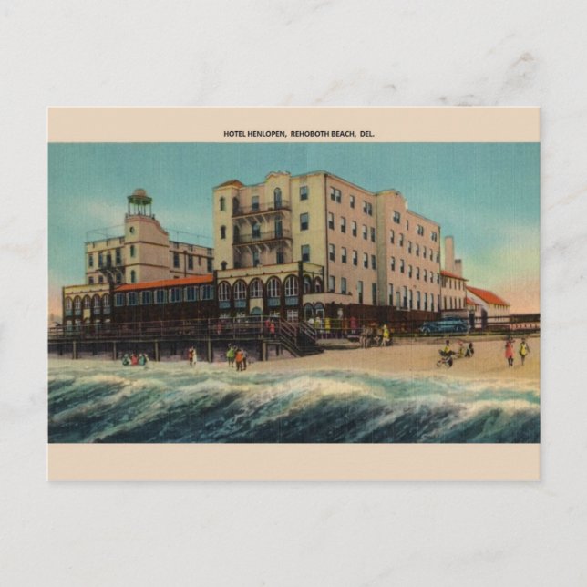 Postale Vintage Hotel Henlopen Rehoboth Beach Carte postal (Devant)