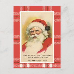 Postale Vintage Retro Père Noël   Carte de Noël rouge