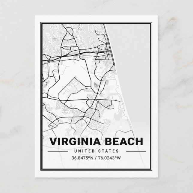 Postale Virginia Beach Virginia USA Travel City Carte (Devant)