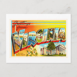 Postale Virginia State VA Vieux Vintage voyage Carte posta