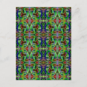 Postale Visages dans la carte de nuit