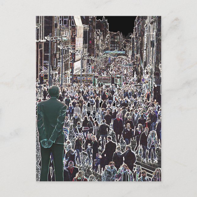 Postale Visages dans la foule Glasgow Scotland Carte posta (Devant)