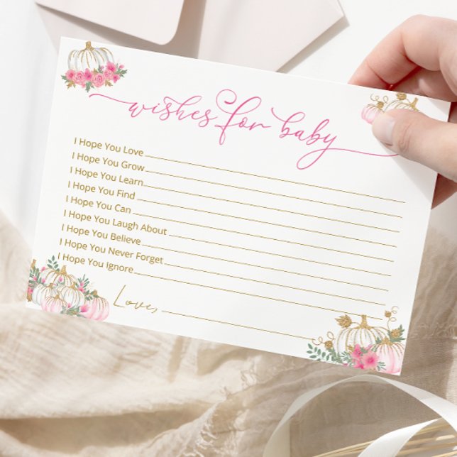 Postale Vœux de Baby Shower Rose Citrouille pour Carte de  (Créateur téléchargé)