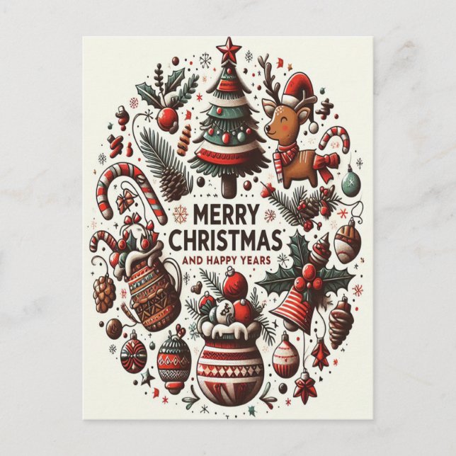 Postale Vœux d'hiver scintillants dans une carte festive (Devant)