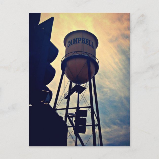 Postale Voici Campbell CA, Campbell Water Tower Carte post (Devant)