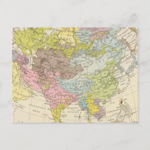Postale Volkerkarte von Asien - Carte de l'Asie