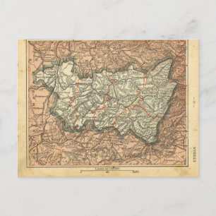 Postale Vosges, 1890 Carte de la province française