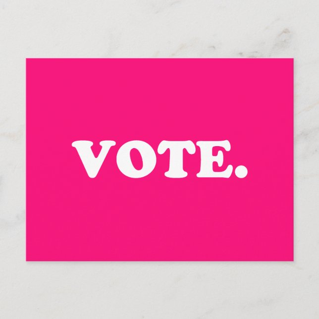 Postale "Voter" rose chaud, magenta, fuchsia, blanc Carte  (Devant)