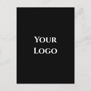 Postale Votre logo blanc modèle noir simple carte de desig