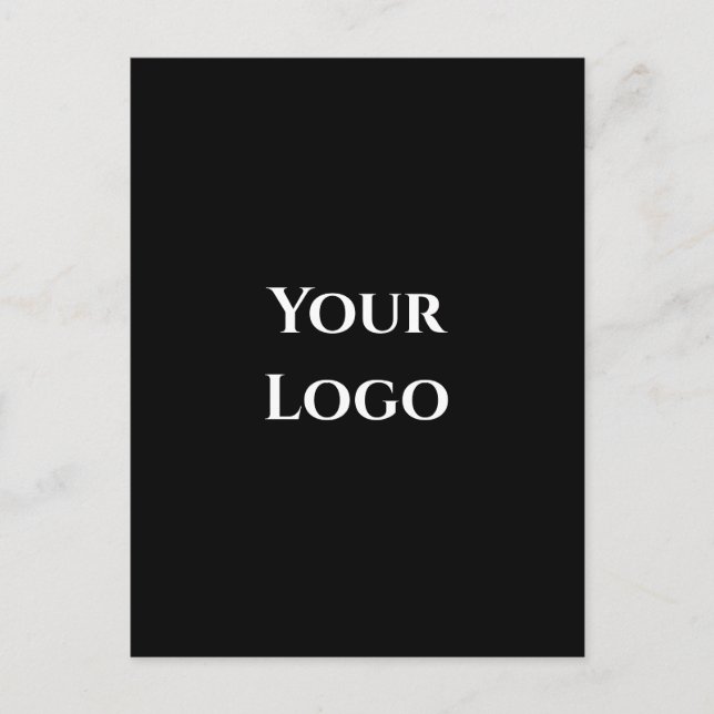 Postale Votre logo blanc modèle noir simple carte de desig (Devant)