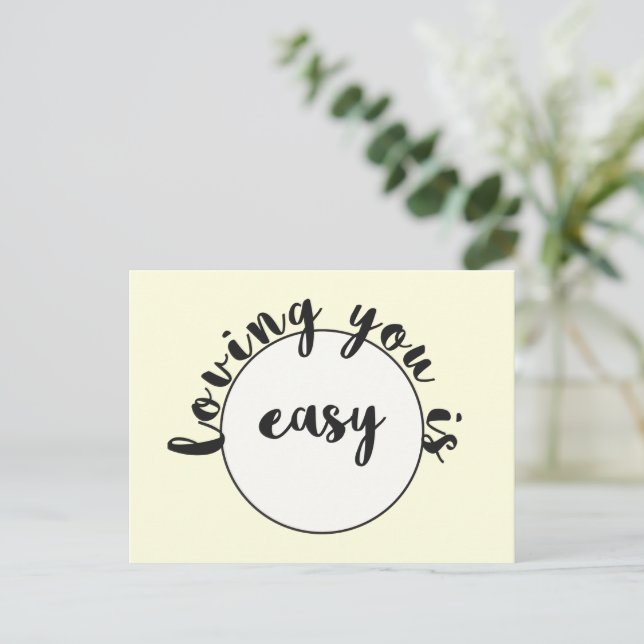 Postale Vous aimer est facile - Citation romantique Carte  (Debout devant)