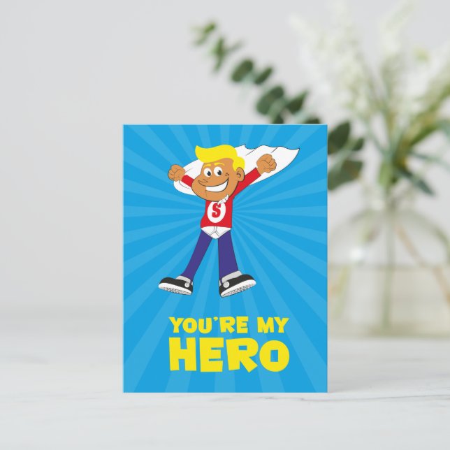 Postale Vous êtes ma carte de héros (Debout devant)