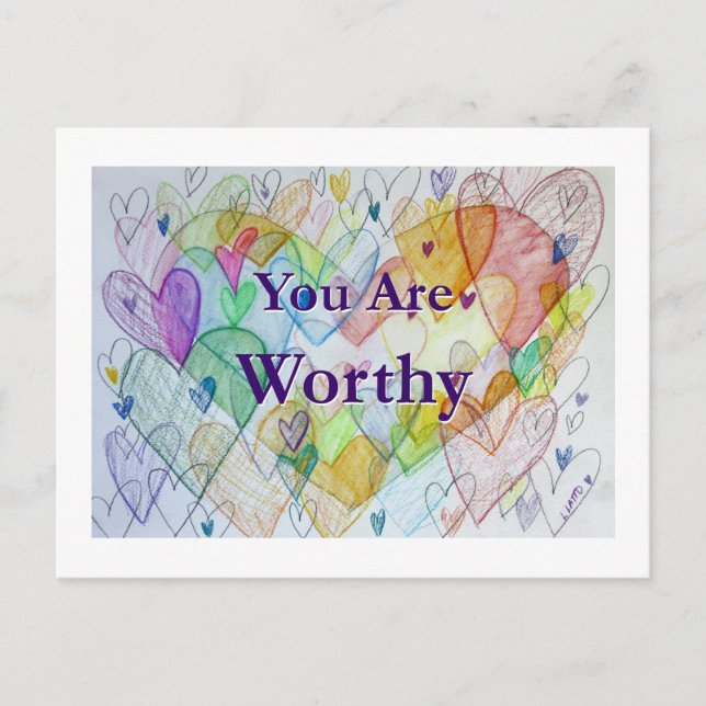 Postale Vous Êtes Véritable Rainbow Hearts Art Carte Posta (Devant)
