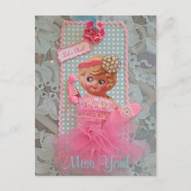 Postale Vous Manquez ! Faisons Conversation ! Carte postal (Devant)