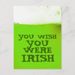 Postale Vous Souhaitez Être Irlandais Green Beer Carte Pos